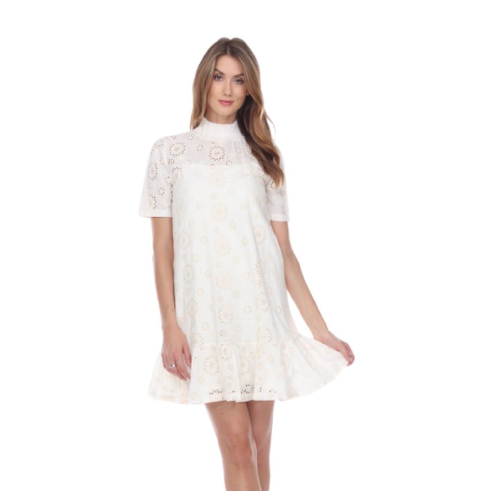 Zero Degrees Celsius Dress Eyelet Ivory